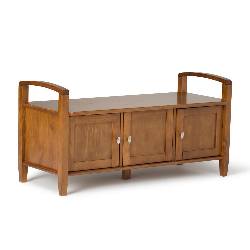 Light Golden Brown | Warm Shaker 44 inch Entryway Bench