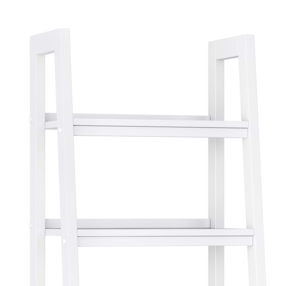 White | Sawhorse 24 inch Ladder Shelf with Storage