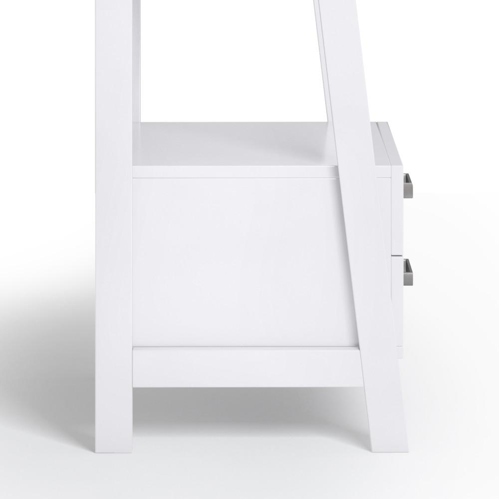 White | Sawhorse 24 inch Ladder Shelf with Storage