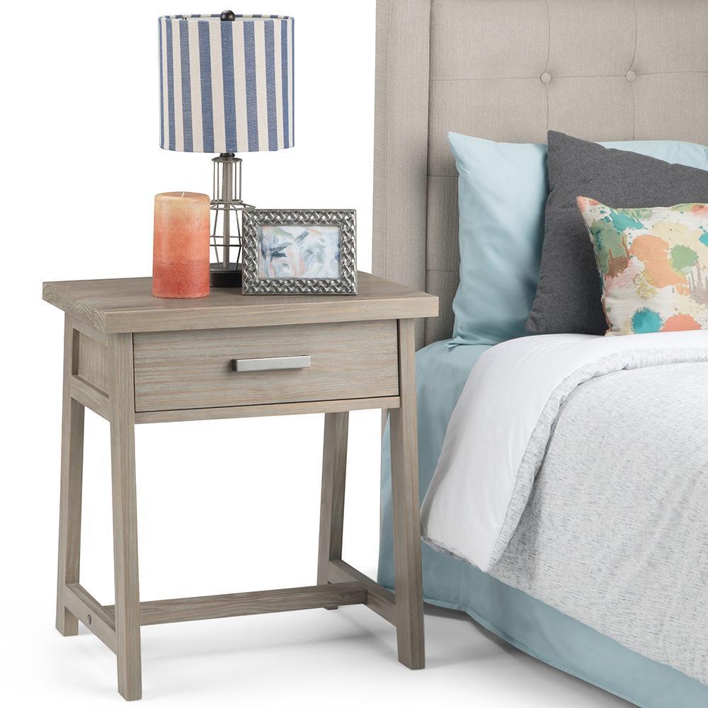 Distressed Grey | Sawhorse Bedside Table