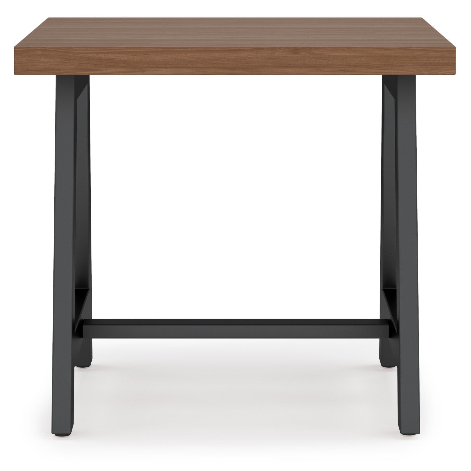 Sawhorse Solid Walnut Veneer and Metal End Table