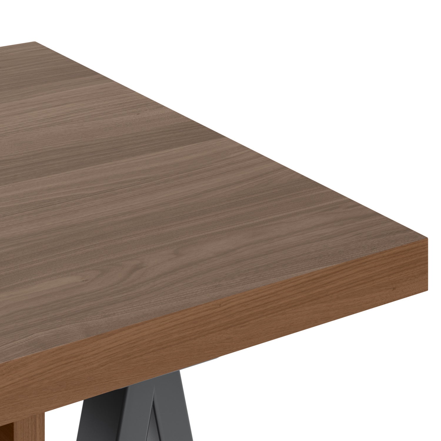 Sawhorse Solid Walnut Veneer and Metal Desk