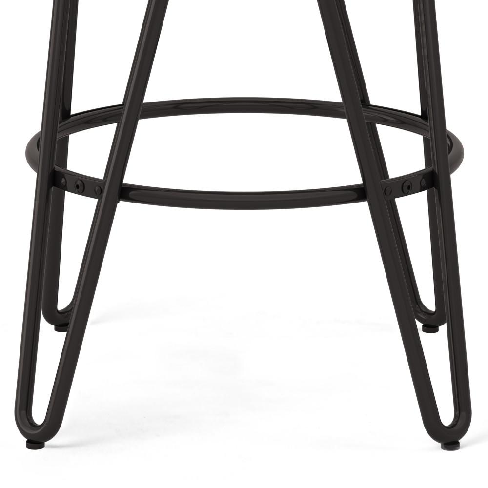 Natural | Simeon 24 inch Metal Counter Height Stool with Wood Seat