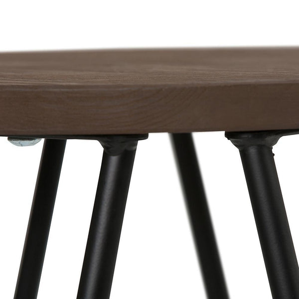 Cocoa Brown  | Simeon 30 inch Metal Bar Stool with Wood Seat