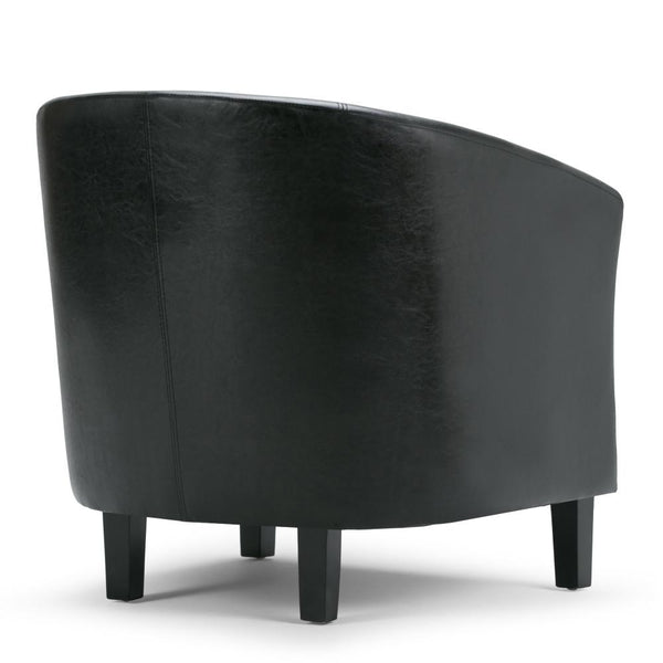 Black Vegan Leather | Austin Vegan Leather Tub Chair