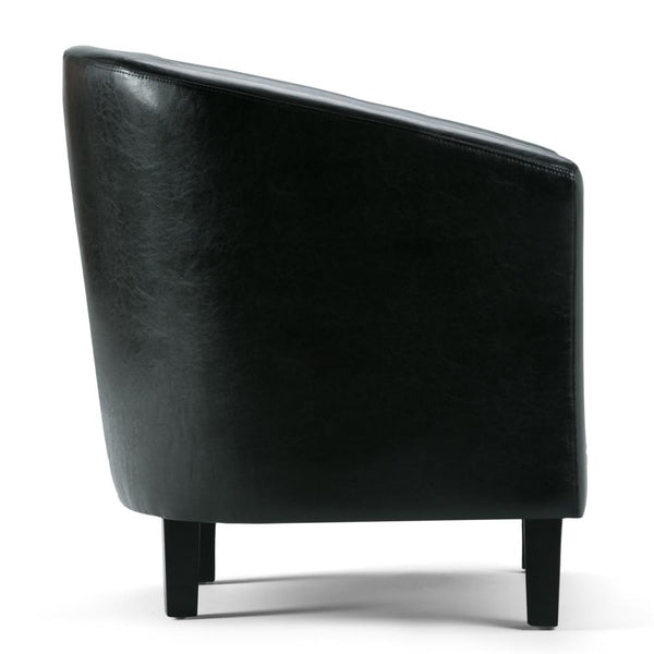 Black Vegan Leather | Austin Vegan Leather Tub Chair