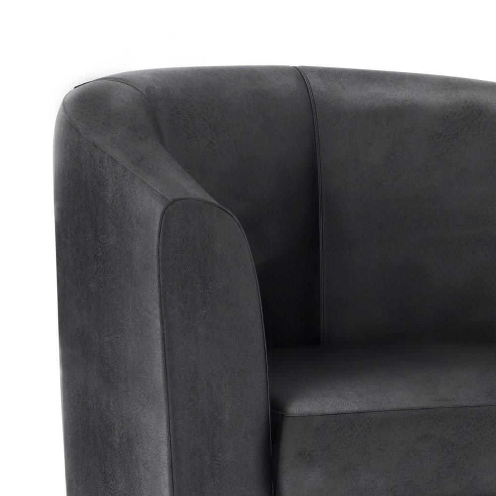 Distressed Black Distressed Vegan Leather | Austin Accent Chair