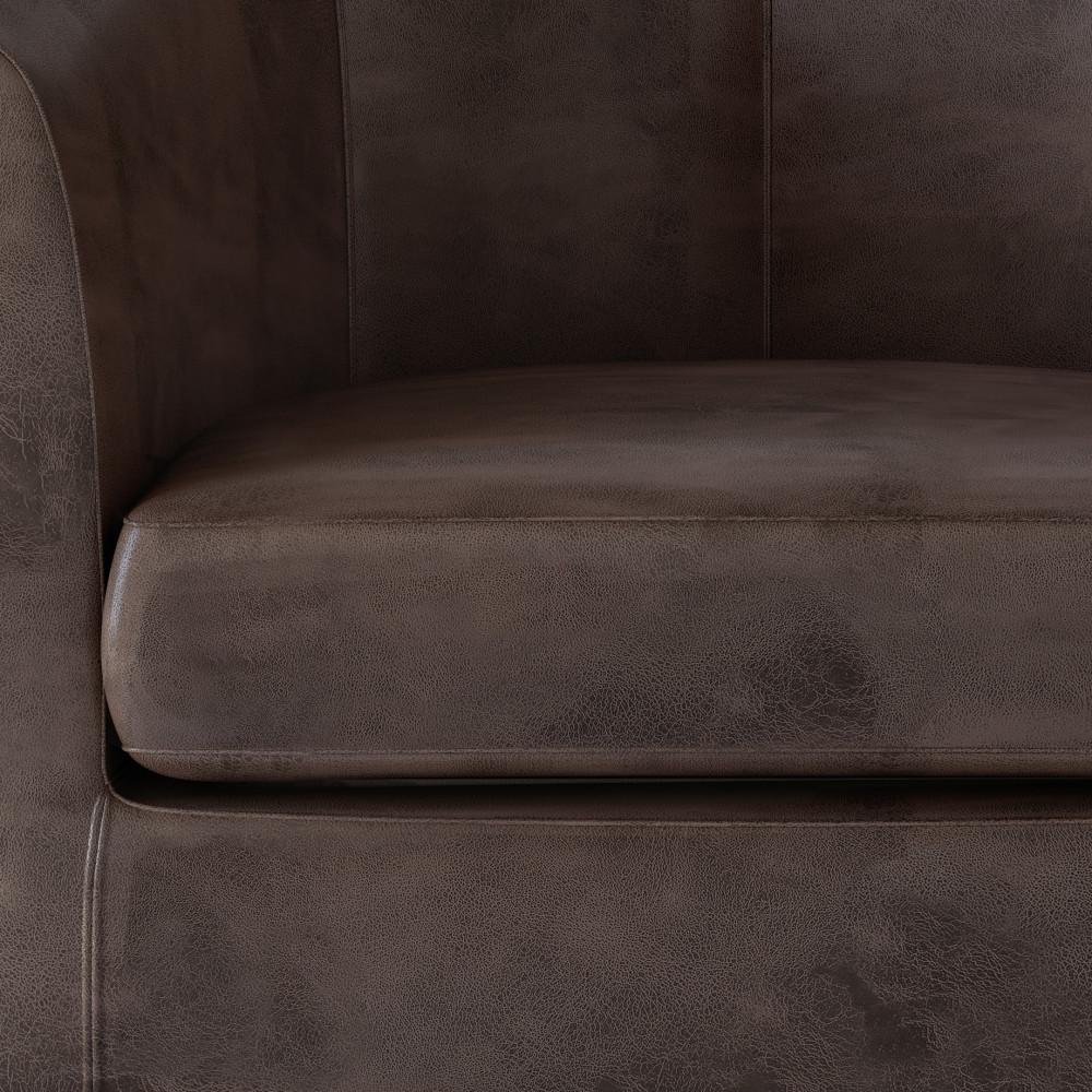 Distressed Brown Distressed Vegan Leather | Austin Accent Chair