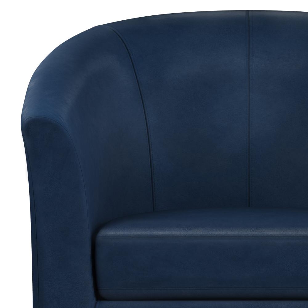 Distressed Dark Blue Distressed Vegan Leather | Austin Accent Chair