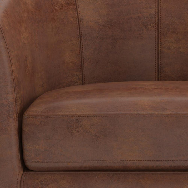 Distressed Saddle Brown Distressed Vegan Leather | Austin Accent Chair