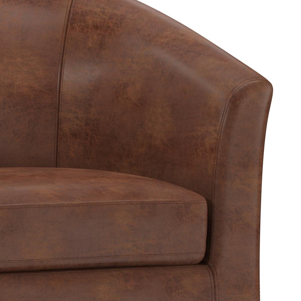 Distressed Saddle Brown Distressed Vegan Leather | Austin Accent Chair