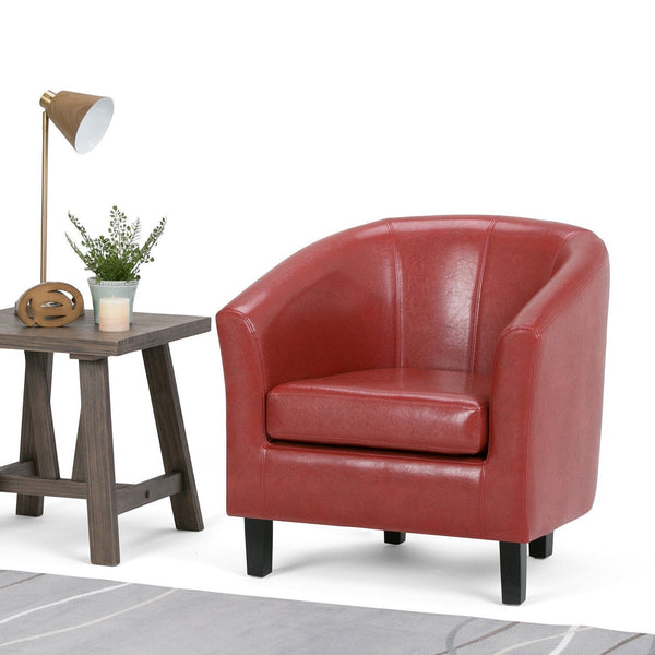 Red Vegan Leather | Austin Vegan Leather Tub Chair