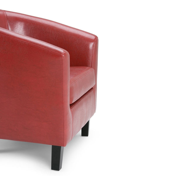 Red Vegan Leather | Austin Vegan Leather Tub Chair