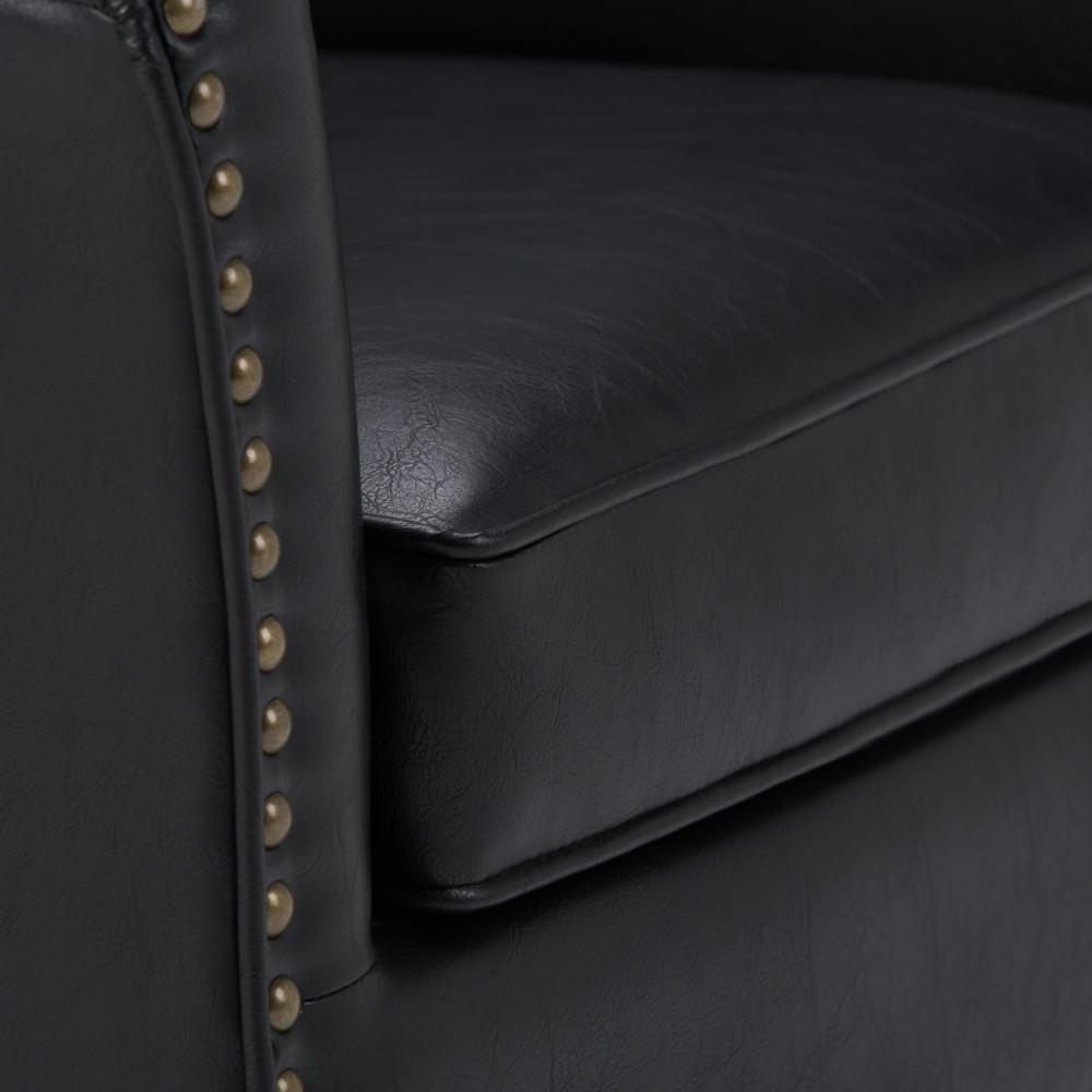 Distressed Black Distressed Vegan Leather | Kildare Tub Chair