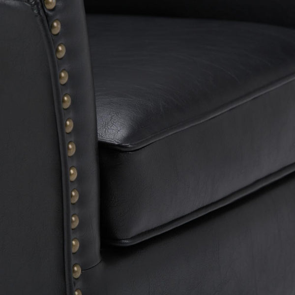 Distressed Black Distressed Vegan Leather | Kildare Tub Chair