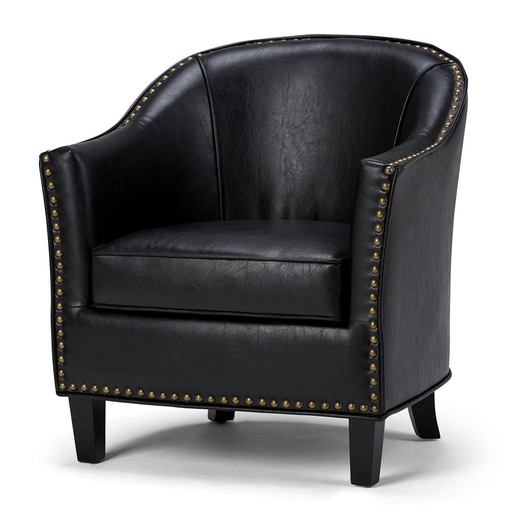 Distressed Black Distressed Vegan Leather | Kildare Tub Chair