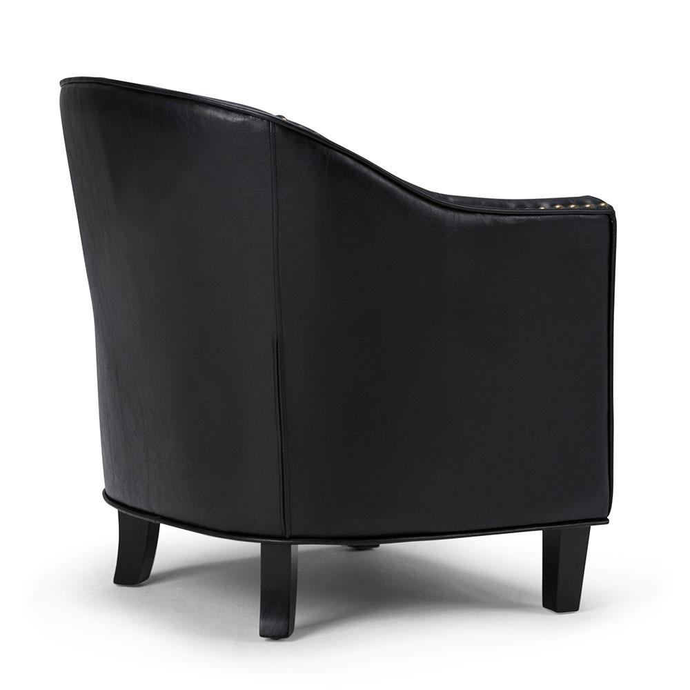 Distressed Black Distressed Vegan Leather | Kildare Tub Chair