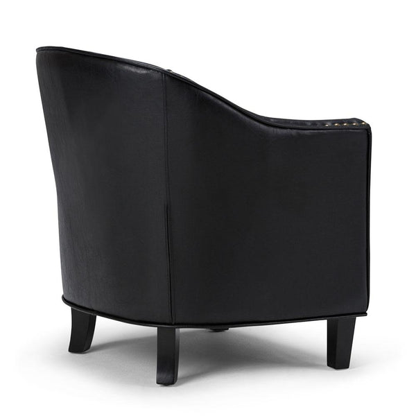 Distressed Black Distressed Vegan Leather | Kildare Tub Chair