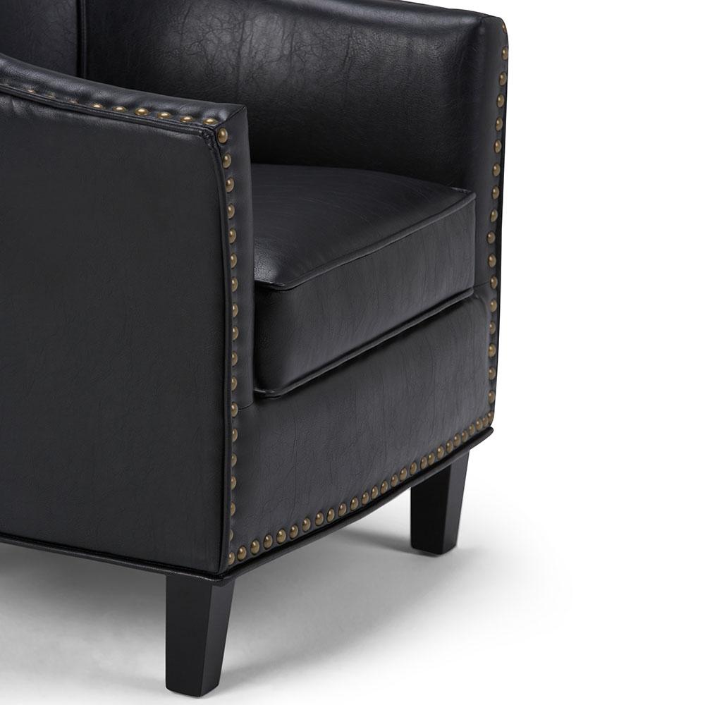Distressed Black Distressed Vegan Leather | Kildare Tub Chair
