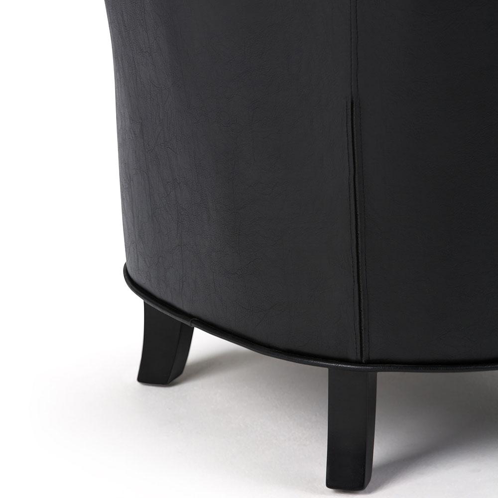 Distressed Black Distressed Vegan Leather | Kildare Tub Chair