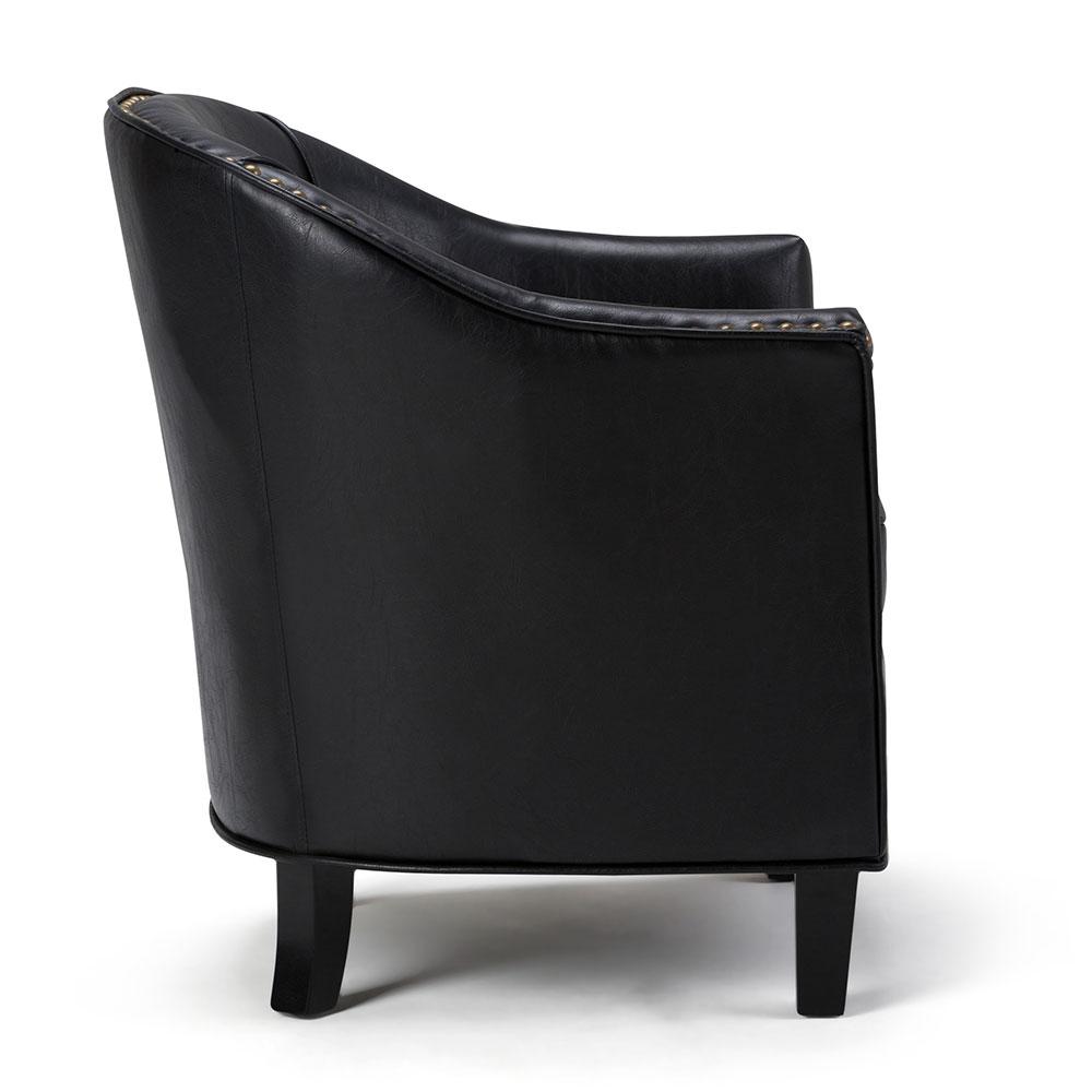 Distressed Black Distressed Vegan Leather | Kildare Tub Chair