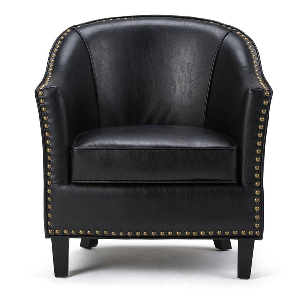 Distressed Black Distressed Vegan Leather | Kildare Tub Chair