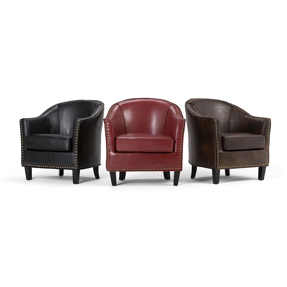 Distressed Black Distressed Vegan Leather | Kildare Tub Chair