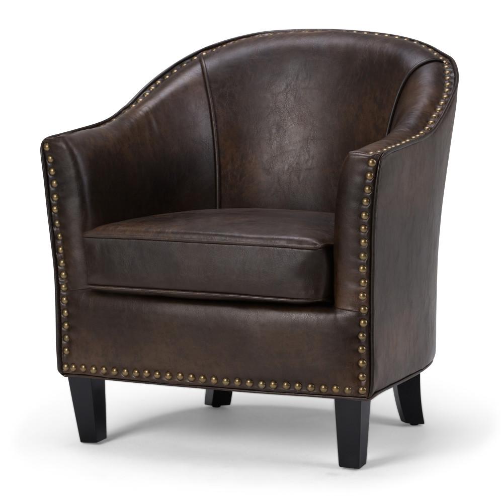 Distressed Brown Distressed Vegan Leather | Kildare Tub Chair
