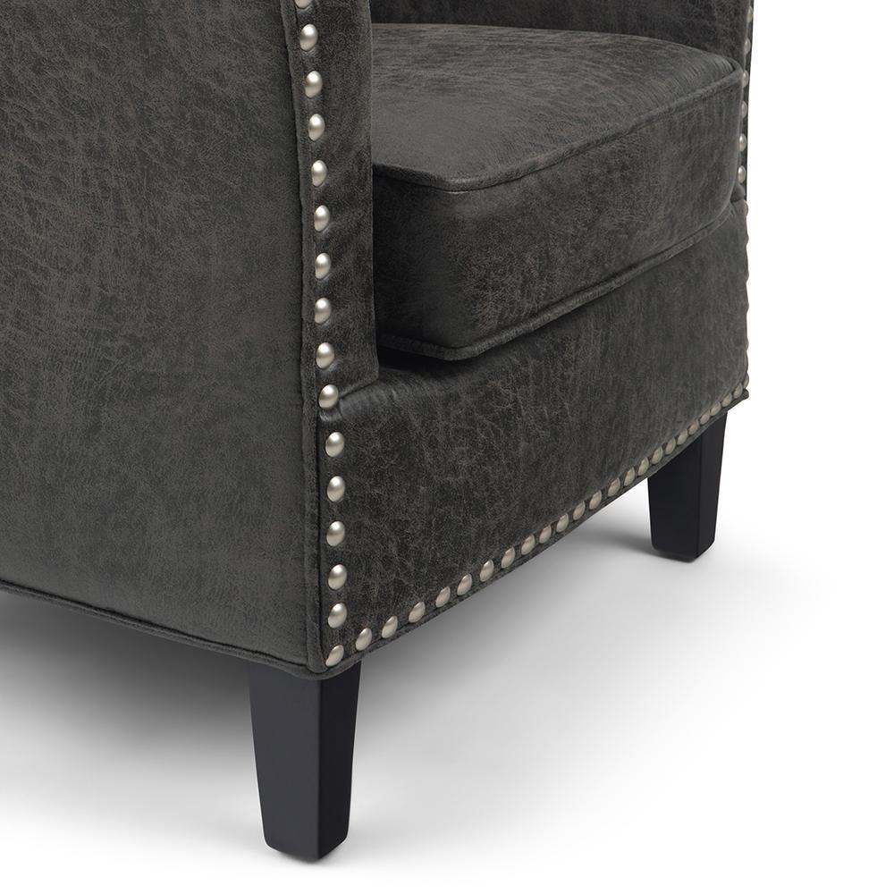 Distressed Charcoal Distressed Vegan Leather | Kildare Tub Chair