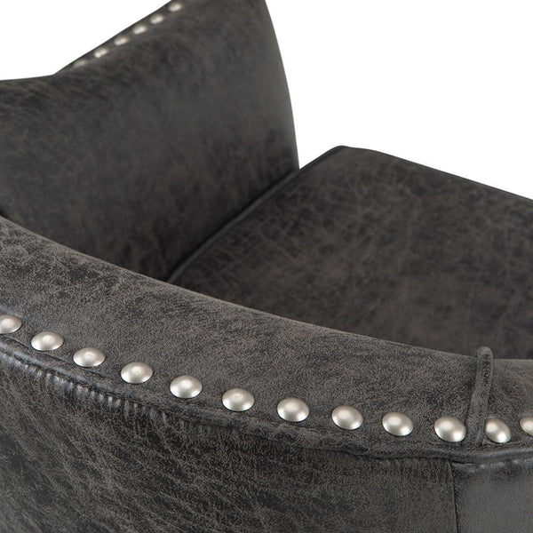 Distressed Charcoal Distressed Vegan Leather | Kildare Tub Chair