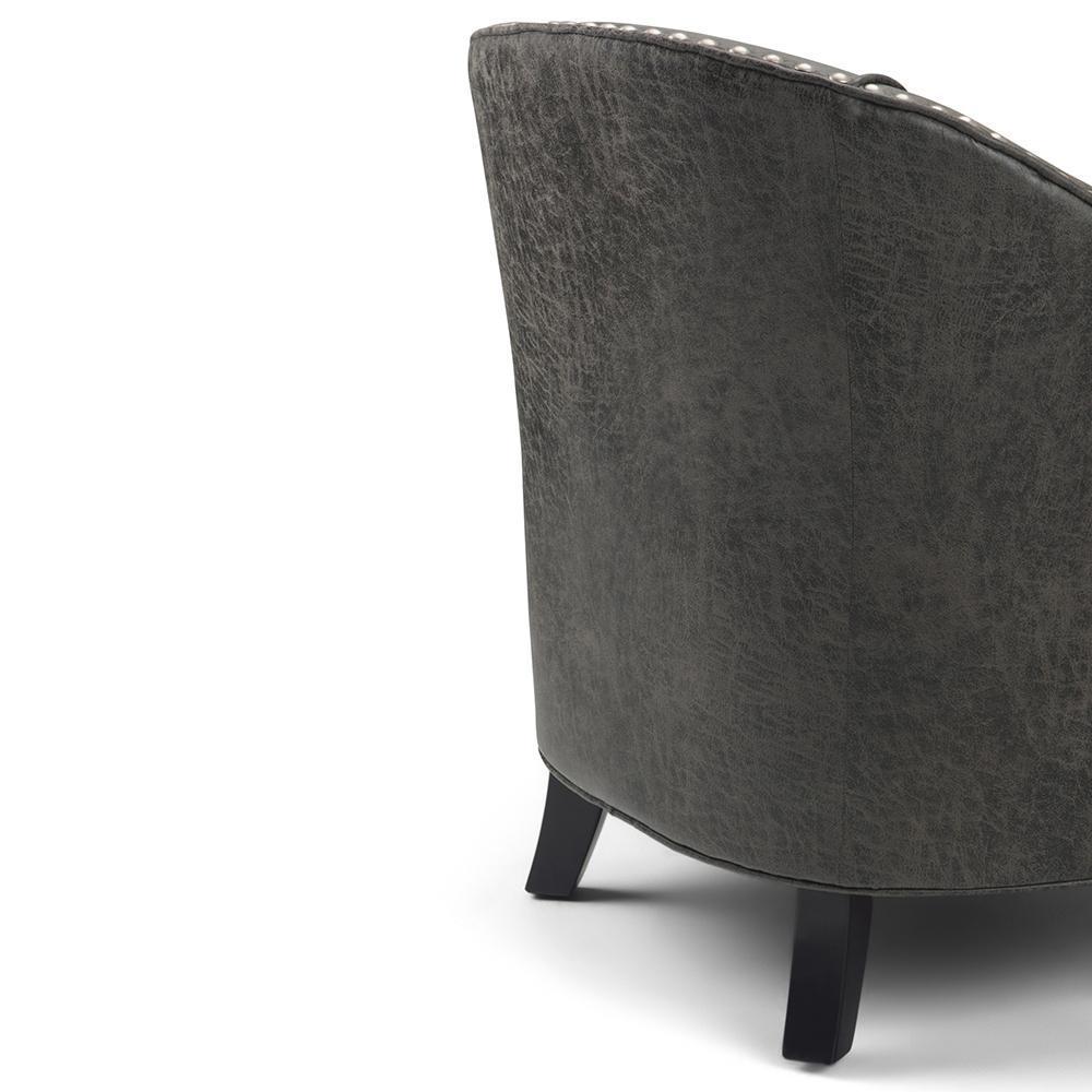 Distressed Charcoal Distressed Vegan Leather | Kildare Tub Chair