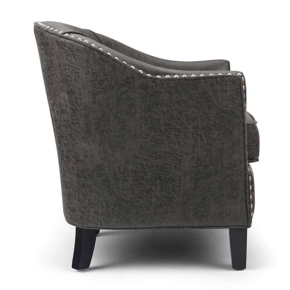 Distressed Charcoal Distressed Vegan Leather | Kildare Tub Chair