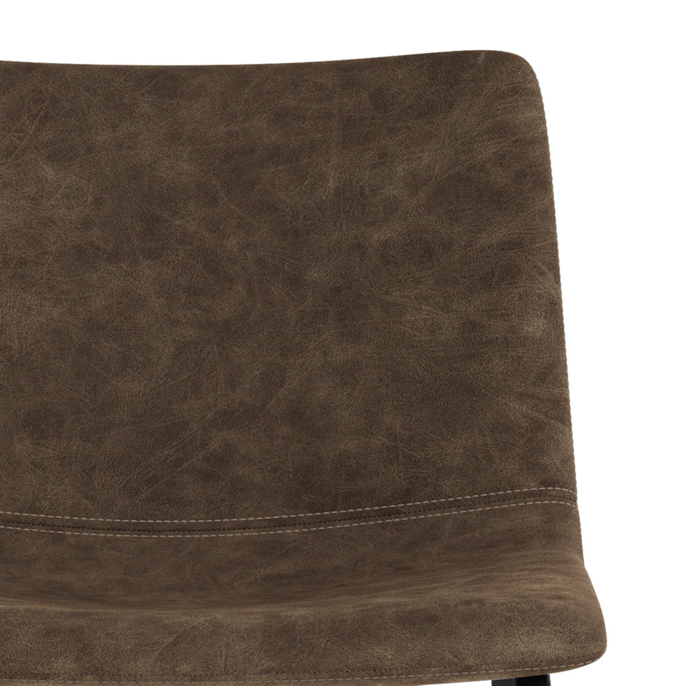 Distressed Brown Distressed Vegan Leather | Warner Bar Stool (Set of 2)