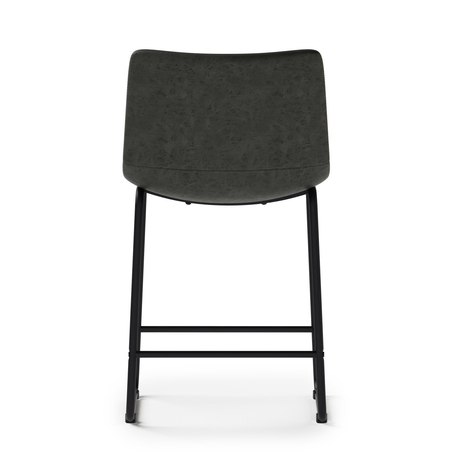Distressed Charcoal Grey Distressed Vegan Leather | Warner Counter Height Stool (Set of 2)