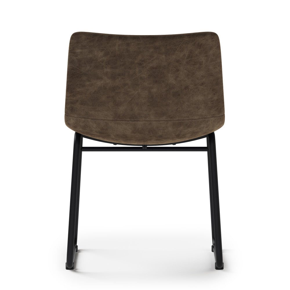 Distressed Brown Distressed Vegan Leather | Warner Dining Chair (Set of 2)