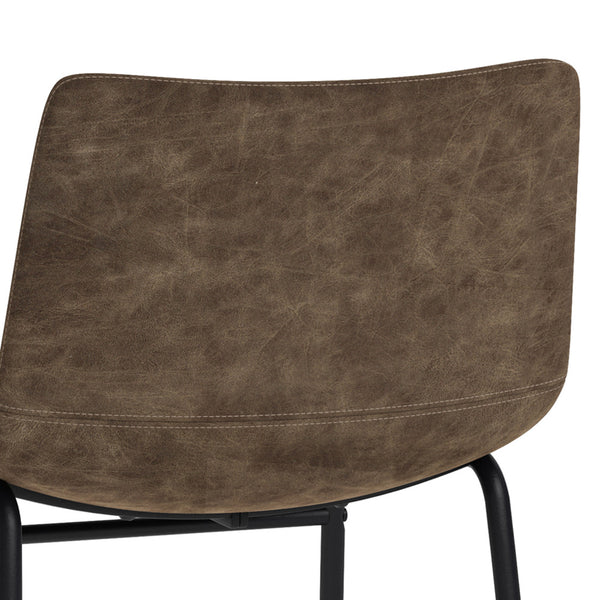 Distressed Brown Distressed Vegan Leather | Warner Dining Chair (Set of 2)