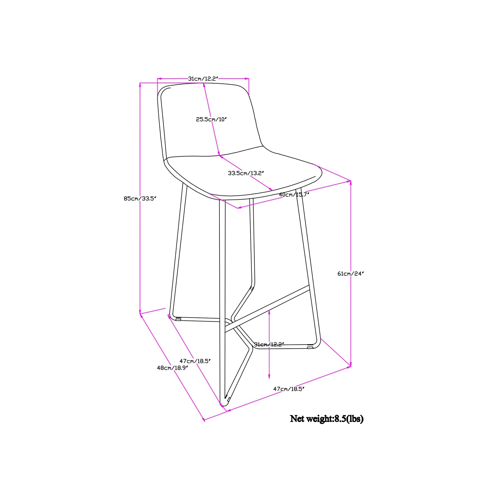 Charcoal Grey | Wilcox Counter Height Stool (Set of 2)