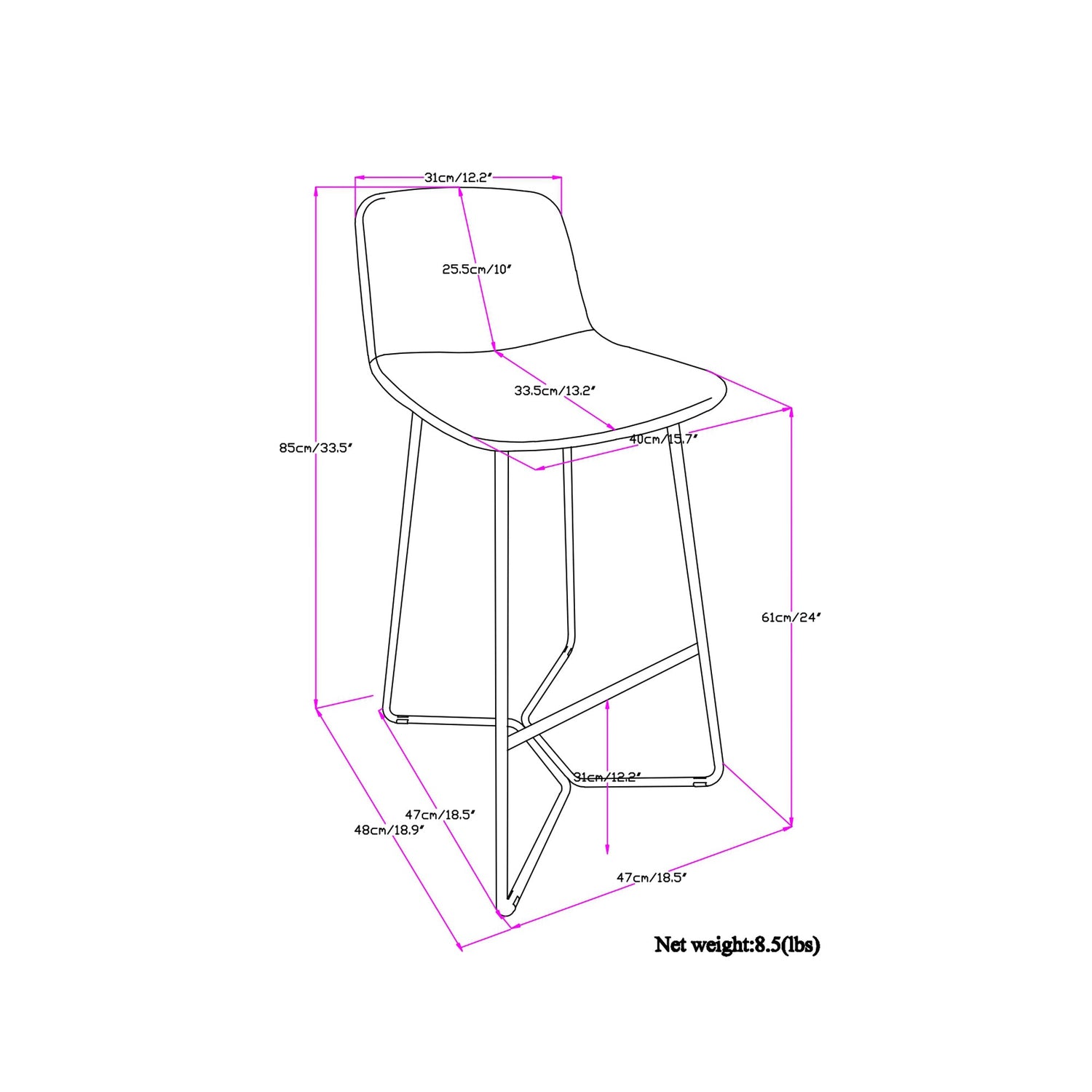 Charcoal Grey | Wilcox Counter Height Stool (Set of 2)