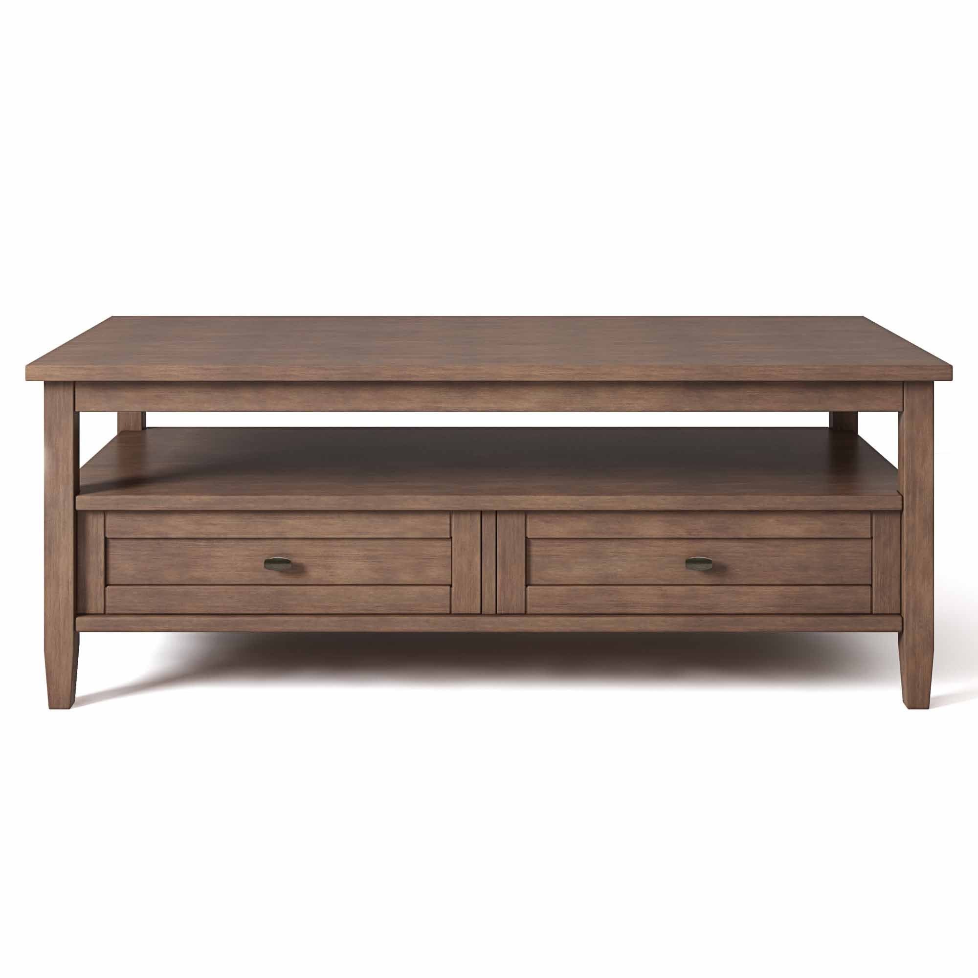 Rustic Natural Aged Brown | Warm Shaker 48 inch Coffee Table