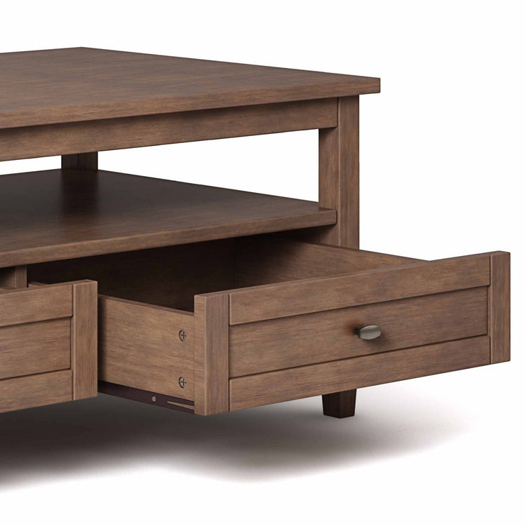 Rustic Natural Aged Brown | Warm Shaker 48 inch Coffee Table