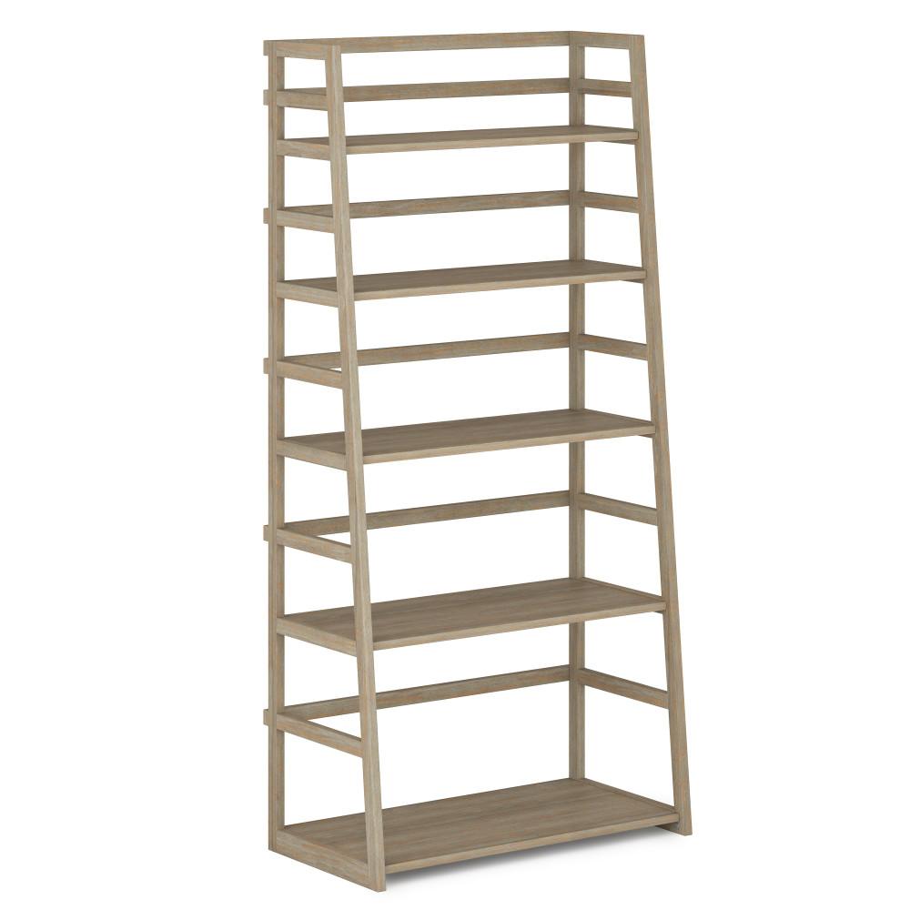 Distressed Grey | Acadian Ladder Shelf Bookcase