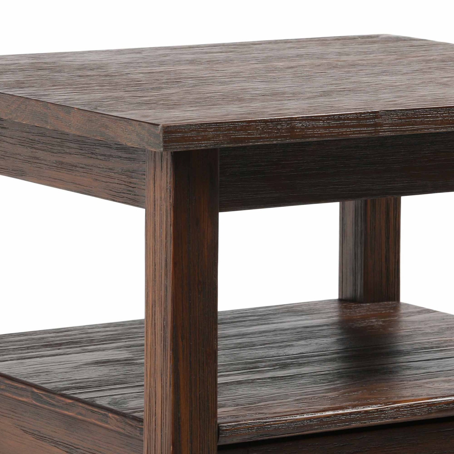 Distressed Charcoal Brown | Warm Shaker 20 inch End Side Table