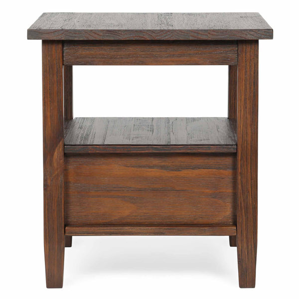 Distressed Charcoal Brown | Warm Shaker 20 inch End Side Table