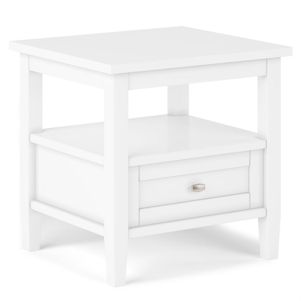 White | Warm Shaker 20 inch End Side Table