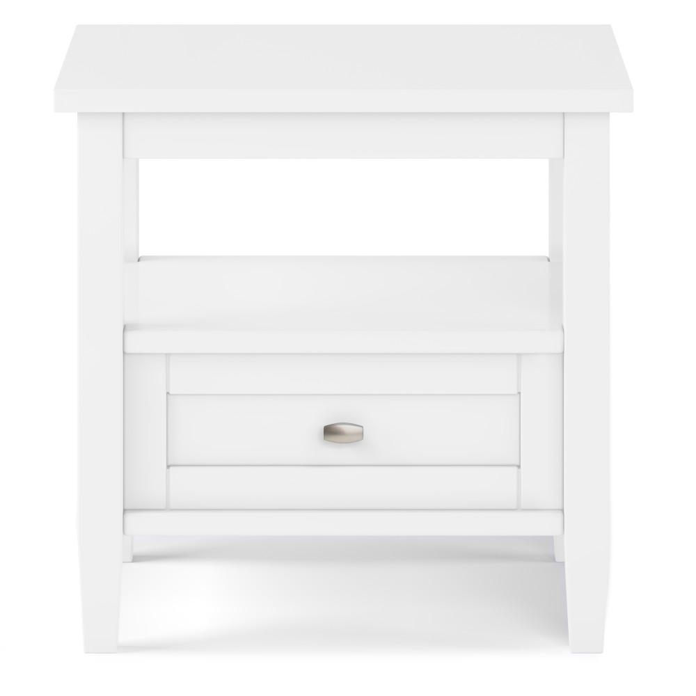 White | Warm Shaker 20 inch End Side Table