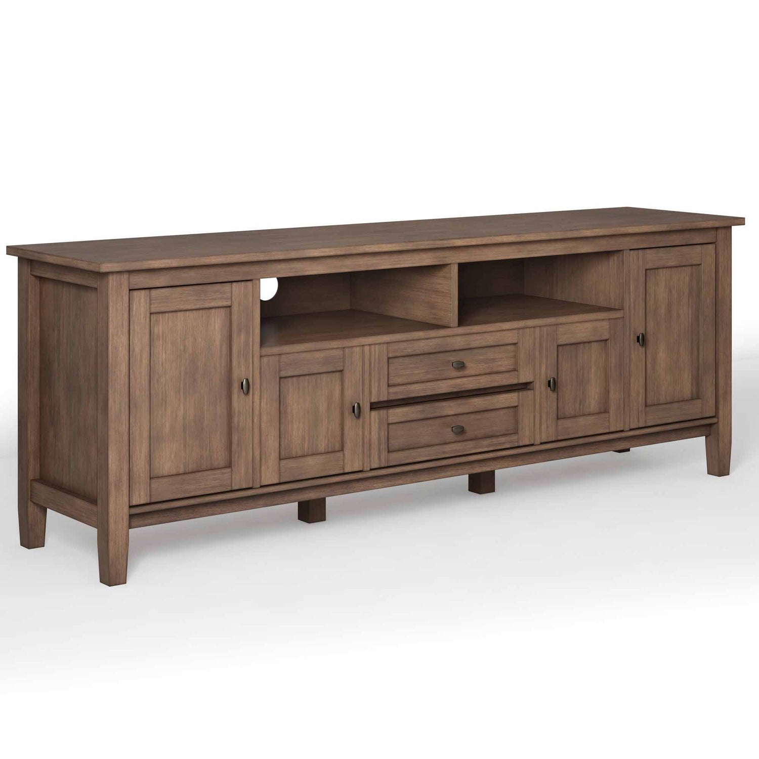 Rustic Natural Aged Brown | Warm Shaker 72 inch TV Stand