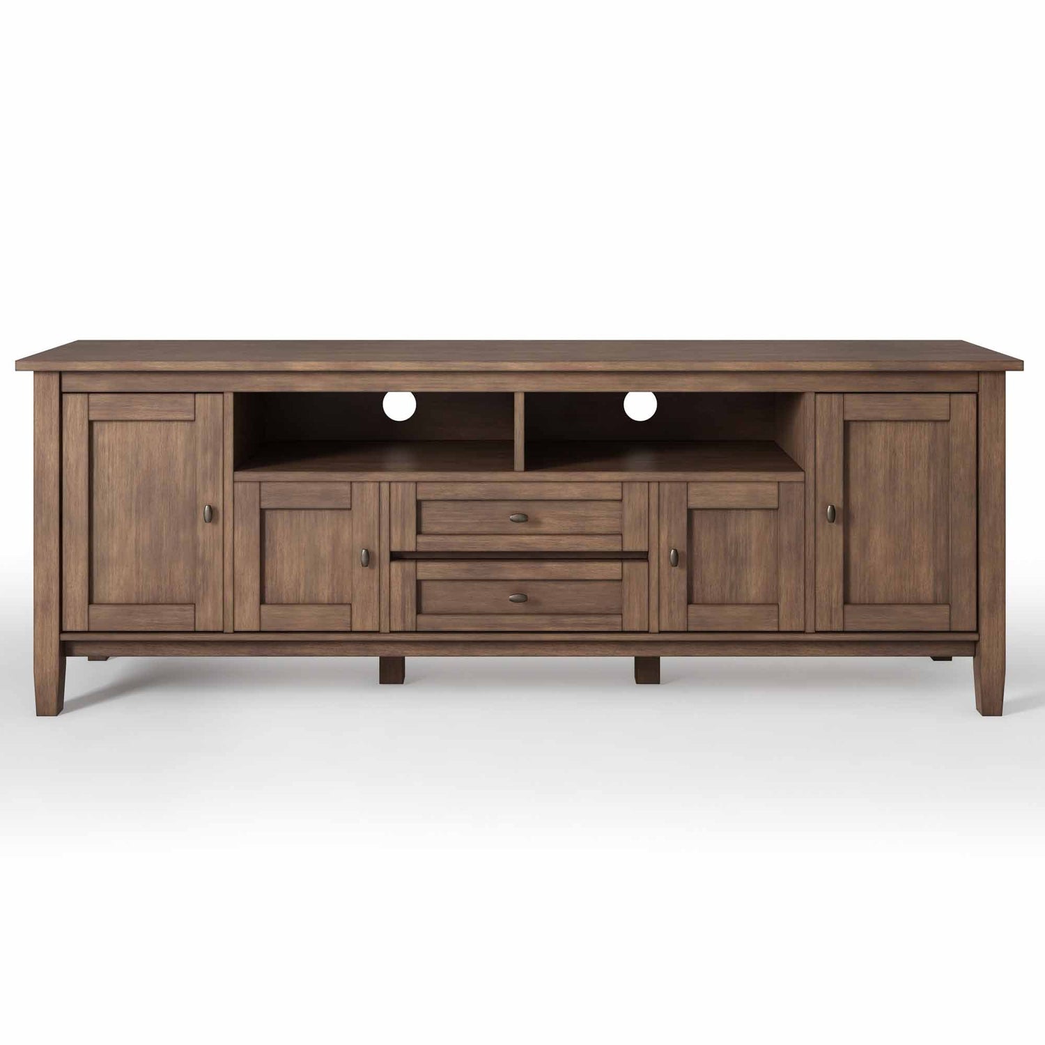 Rustic Natural Aged Brown | Warm Shaker 72 inch TV Stand