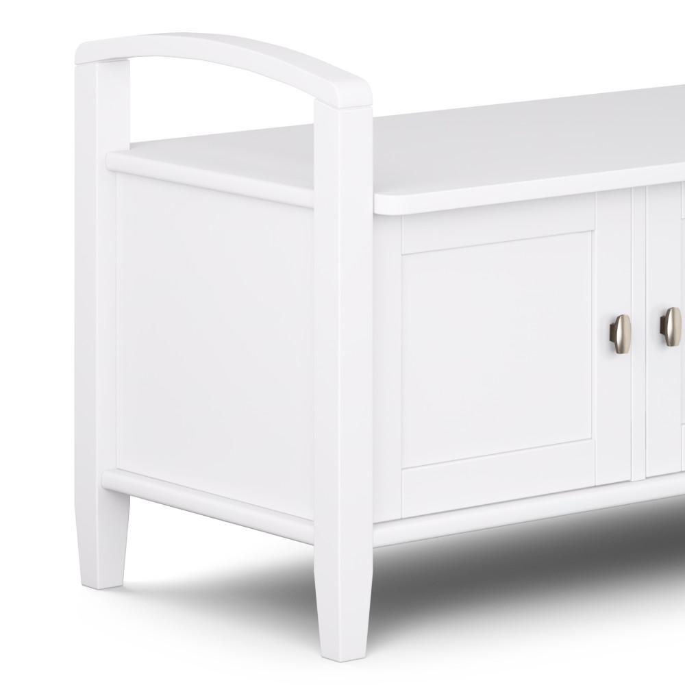 White | Warm Shaker 44 inch Entryway Bench