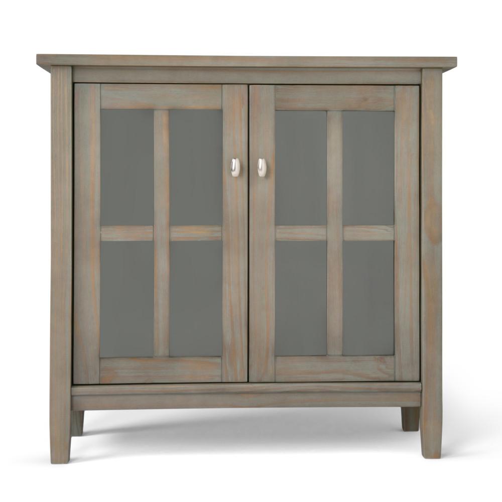 Distressed Grey | Warm Shaker 32 inch Low Storage Cabinet