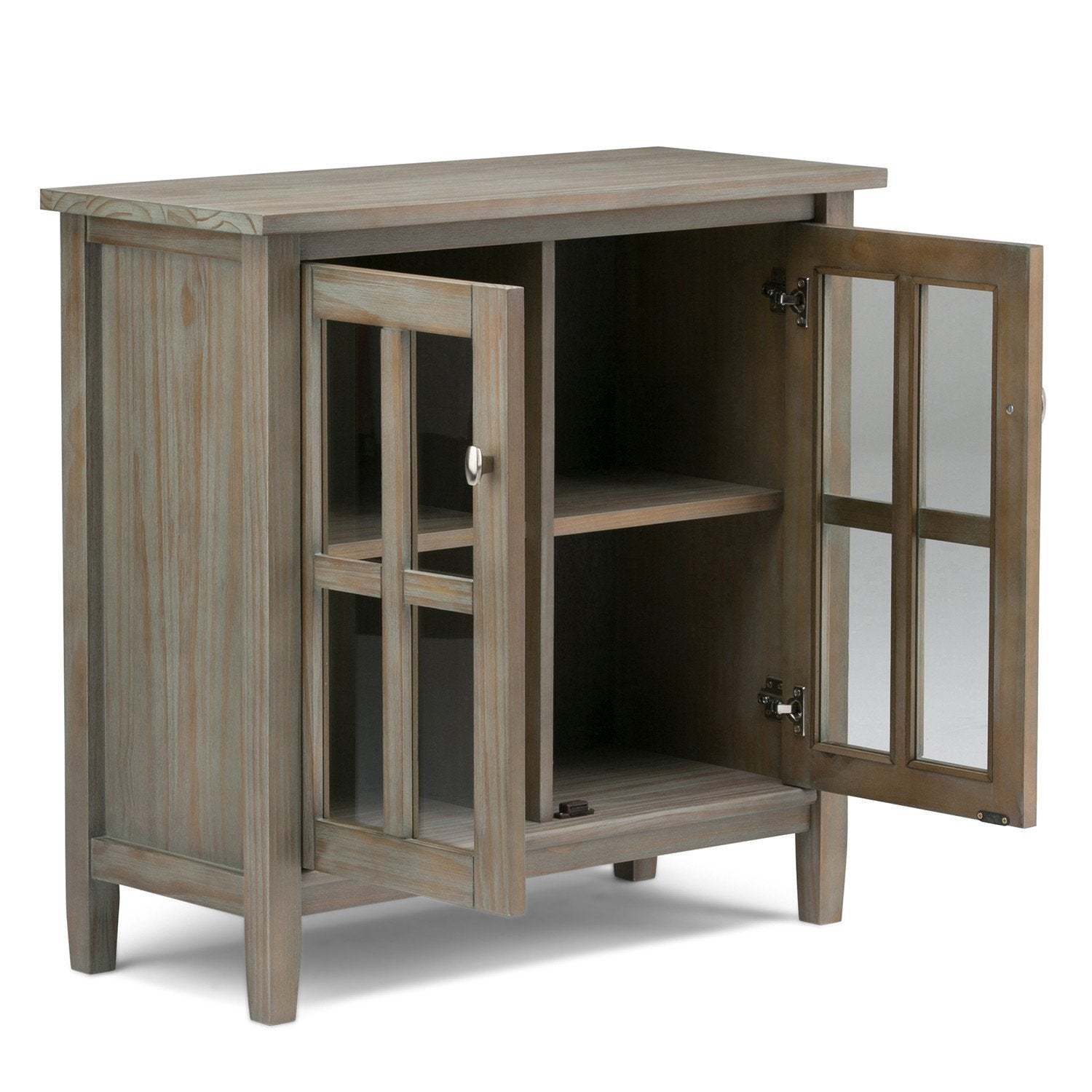 Distressed Grey | Warm Shaker 32 inch Low Storage Cabinet